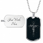 He Is Risen Cross - Christianity Gift - Christians Gift Dog Tag Pendant Necklace - Dog Tag (Silver)