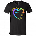 Personalized Grandma Bear, Black, V-Neck T-Shirt Personalized Grandma Bear, Black, V-Neck T-Shirt