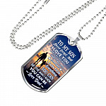 Dad To My Son Never Forget that I Love You Life Is Filled with Hard Times Dog Tag Pendant Necklace - Dog Tag (Silver)
