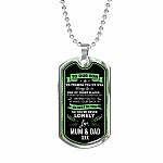 To Our Son We Promise You're Never Lonely Dog Tag Pendant Necklace - To My Son Dogtag - Dog Tag (Silver)