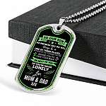To Our Son We Promise You're Never Lonely Dog Tag Pendant Necklace - To My Son Dogtag - Dog Tag (Silver)