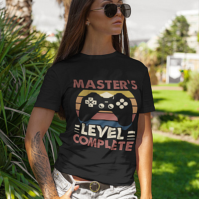 Alternative view of Graduation Master's Level Complete Master's Degree T-shirt - V-neck - Colledge Graduation Gift 2021