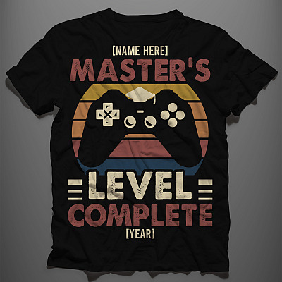 Alternative view of Personalized Graduation Master's Level Complete Master's Degree T-shirt - V-neck - Graduation Gift 2021