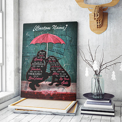 Alternative view of Personalized Girl And Dog You Are My Sanity Gallery Wrapped Framed Canvas Prints - Unframed Poster