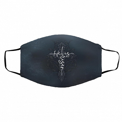 He Is Risen Cross, White, Cloth Face Cover – Medium/Large