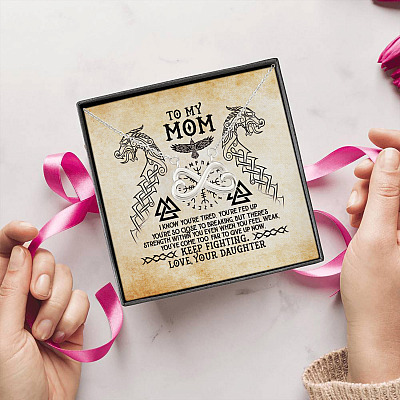 Alternative view of To My Mom There's Strength Within You Even When You Feel Weak Infinity Heart Pendant Necklace