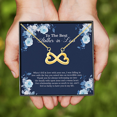 Alternative view of To The Best Mother In Law When I Fell In Love With Your Son From Daughter In Law Infinity Heart Pendant Necklace