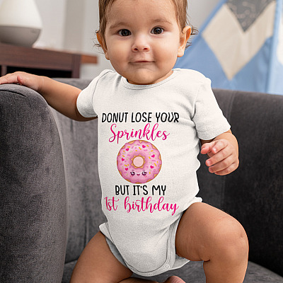 Alternative view of Donut Lose Your Sprinkles But It's My 1st Birthday Baby Onesie - Baby Toddlers Bodysuit