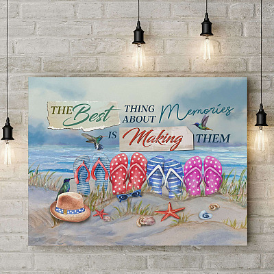 Alternative view of The Best Thing About Memories Is Making Them Beach Gallery Wrapped Framed Canvas Prints - Unframed Poster
