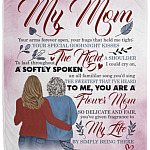 flower mom, White, Cozy Plush Fleece Blanket - 50x60 flower mom, White, Cozy Plush Fleece Blanket - 50x60