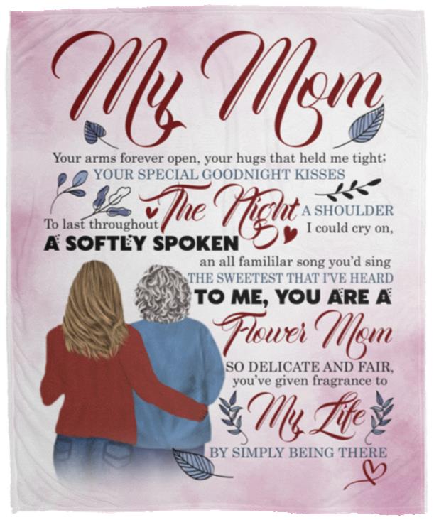flower mom, White, Cozy Plush Fleece Blanket - 50x60 flower mom, White, Cozy Plush Fleece Blanket - 50x60