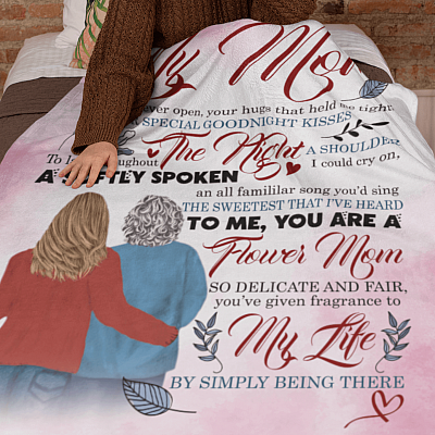 Alternative view of Dear Mom Thank You for Always Being There for Me Fleece Blanket - Sherpa Blanket - Woven Blanket