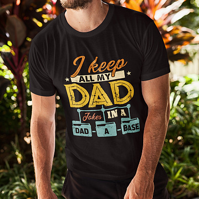 Alternative view of Father's Day Gift Idea I Keep All My Dad Jokes in a Dad-A-Base T-Shirt - V-Neck Tee