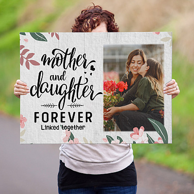 Alternative view of Personalized Photo Mother And Daughter Forever Linked Together Wrapped Framed Canvas Prints - Unframed Poster