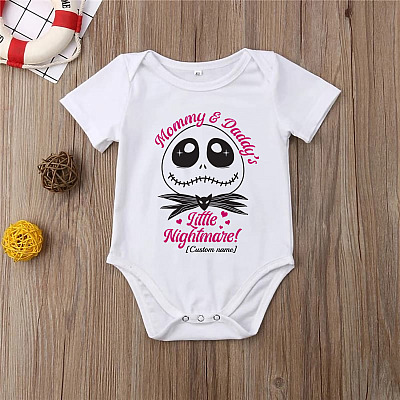 Alternative view of Personalized Mommy and Daddy's Little Nightmare Baby Onesie - Toddler Baby Infant Bodysuit