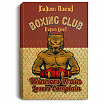 Funny Spirit Boxing Boxe Art, White, 0.75'' Framed Canvas