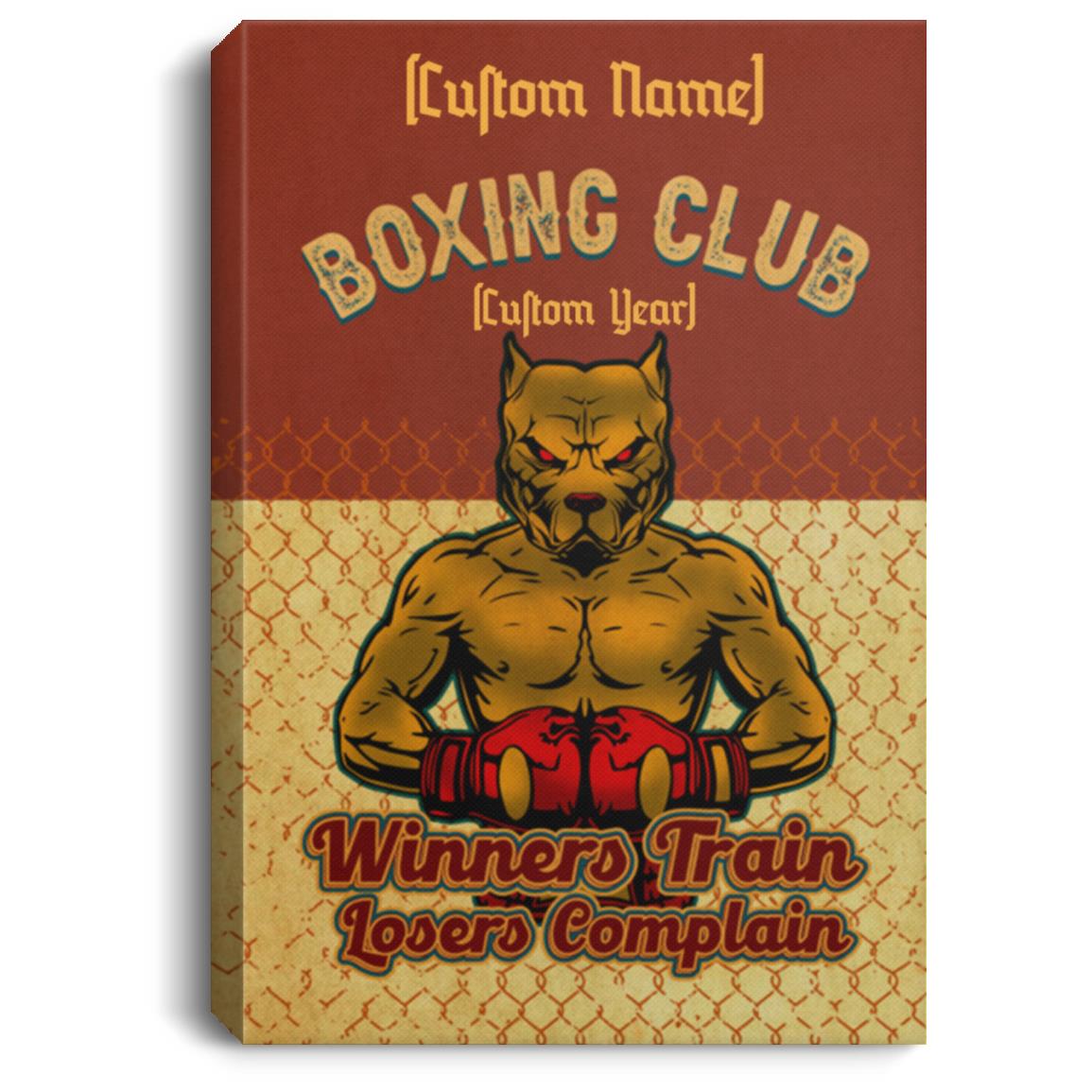 Funny Spirit Boxing Boxe Art, White, 0.75'' Framed Canvas