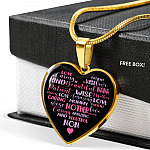 Mother Mommy Heart Words Heart Pendant Necklace - Heart Luxury Necklace (Gold Plated)