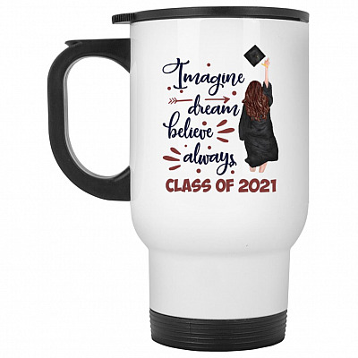 14 oz. White Travel Mug