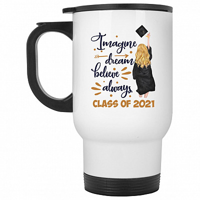 14 oz. White Travel Mug