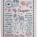 To My Daughter From Mom, White, Cozy Plush Fleece Blanket - 50x60
