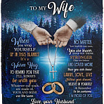 To My Wife Blanket, White, Cozy Plush Fleece Blanket - 50x60