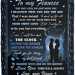 fiance to my fiancee blanket, White, Cozy Plush Fleece Blanket - 50x60