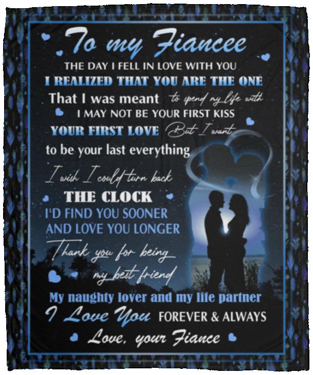 fiance to my fiancee blanket, White, Cozy Plush Fleece Blanket - 50x60