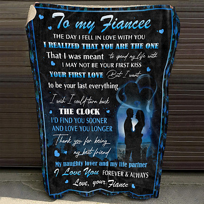 Alternative view of Fiance To My Fiancee The Day I Fell In Love With You I Realized You Are the One Fleece Blanket - Mink Blanket