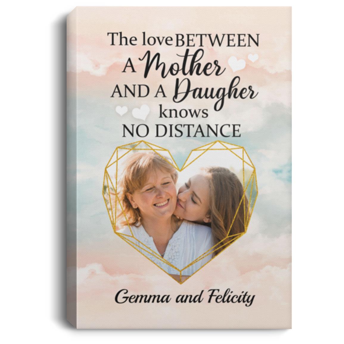 Personalized Photo The Love, White, 0.75'' Framed Canvas