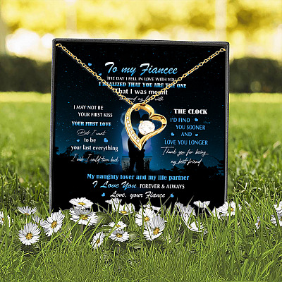 Fiance To My Fiancee The Day I Fell In Love With You I Realized You Are the One Forever Love Pendant Necklace