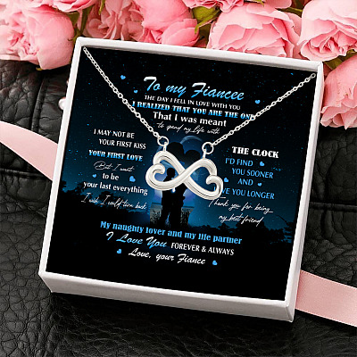 Fiance To My Fiancee The Day I Fell In Love With You I Realized You Are Infinity Heart Pendant Necklace