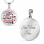 Perhaps This Is the Moment for Which You Have Been Created Circle Pendant Necklace - Circle Luxury Necklace (Silver)