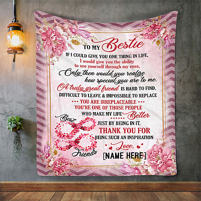 Alternative view of Personalized To My Bestie If I Could Give You One Thing In Life Blanket - Best Friend Friendship Blanket