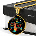 God Says I Am Unique Forgiven Lovely Circle Pendant Necklace - Circle Luxury Necklace (Gold Plated)
