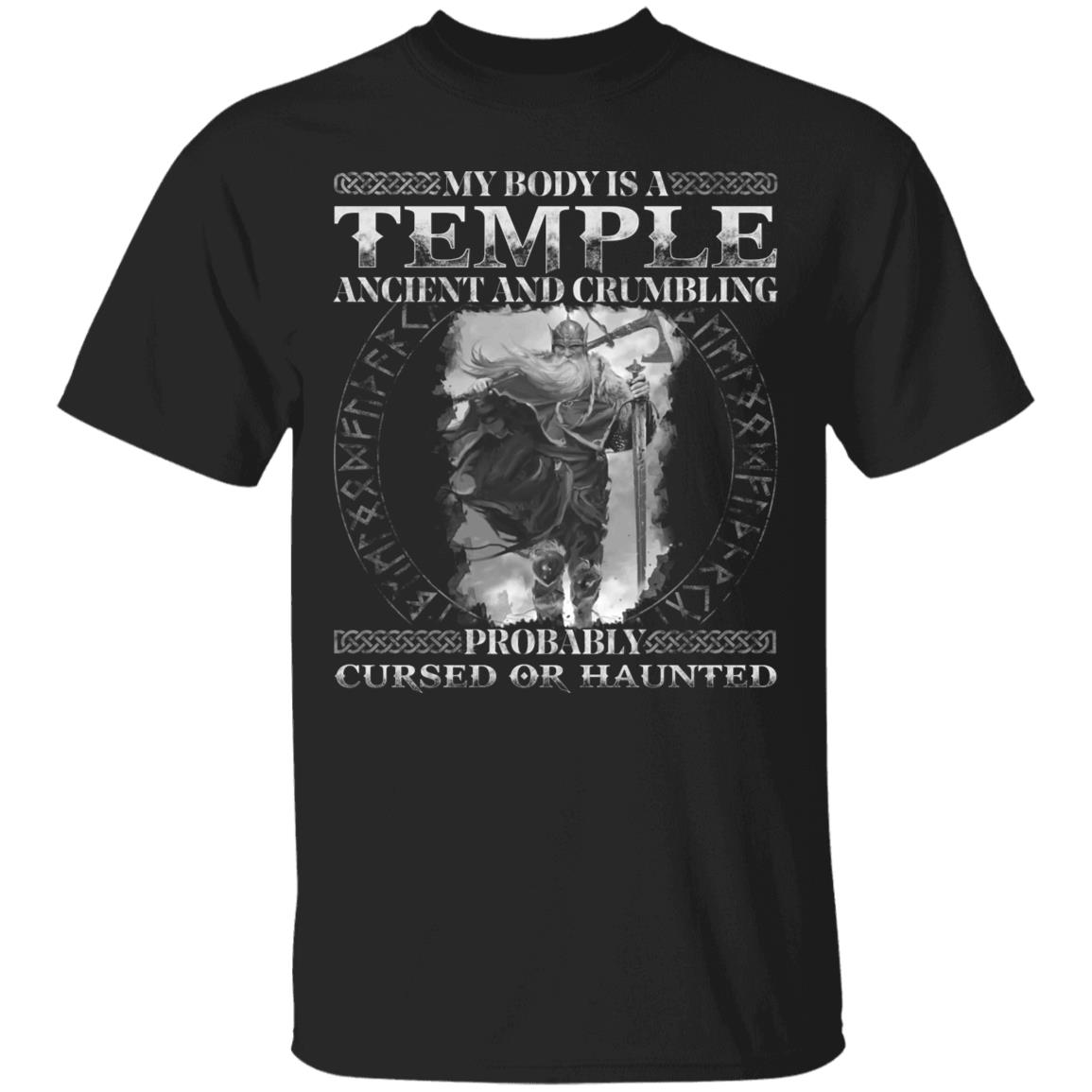 temple shirt, Black, Unisex T-Shirt