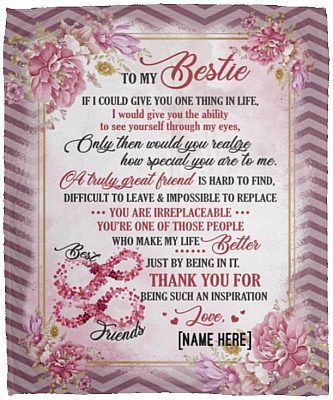 Personalized To My Bestie, White, Cozy Plush Fleece Blanket - 50x60