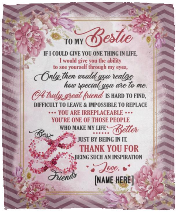 Personalized To My Bestie, White, Cozy Plush Fleece Blanket - 50x60 Personalized To My Bestie, White, Cozy Plush Fleece Blanket - 50x60