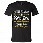 Class Of 2021 Seniors We Solemnly, Black, V-Neck T-Shirt