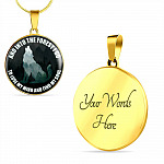 Wolf And Into The Forest I Go To Lose My Mind And Find My Soul Circle Pendant Necklace - Circle Luxury Necklace (Gold Plated)