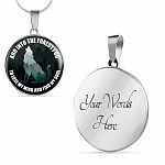 Wolf And Into The Forest I Go To Lose My Mind And Find My Soul Circle Pendant Necklace - Circle Luxury Necklace (Silver)