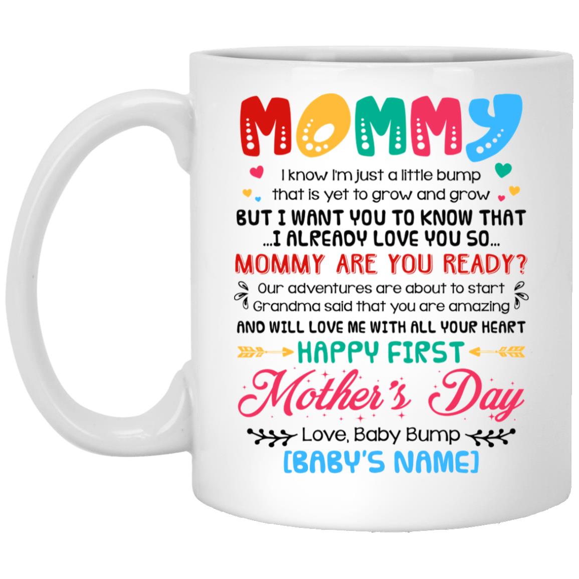 Personalized Mommy I KnoMug - Water Bottle, White, 11 oz. White Mug
