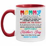 Personalized Mommy I Know I'm JuAccent Mug, White/Red, 11 oz. Accent Mug