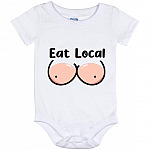Eat Local With White, White, Baby Onesie - 12 Month