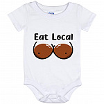 Eat Local With Brow, White, Baby Onesie - 12 Month