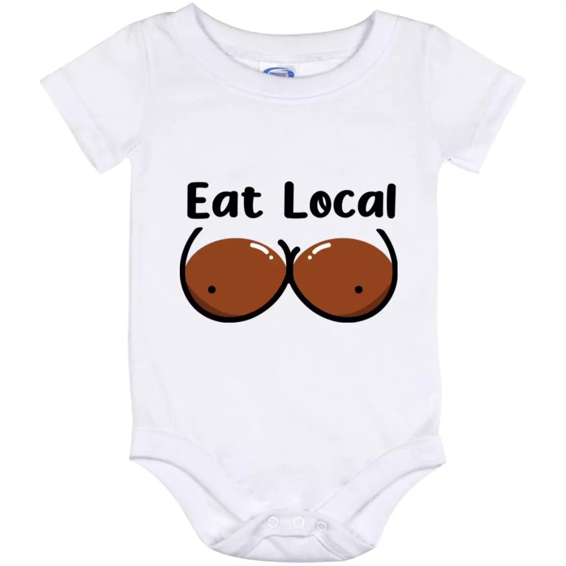 Eat Local With Brow, White, Baby Onesie - 12 Month