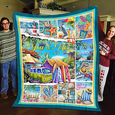 Alternative view of You And Me We Got This Beach Fleece Blanket - Mink Blanket - Woven Blanket - Ocean Blanket Beach Lover Gifts