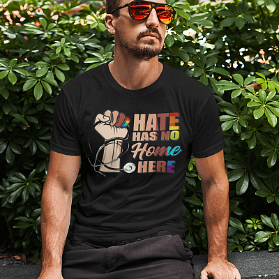 Alternative view of Hate Has No Home Here T-Shirt - Nurse Life Shirt