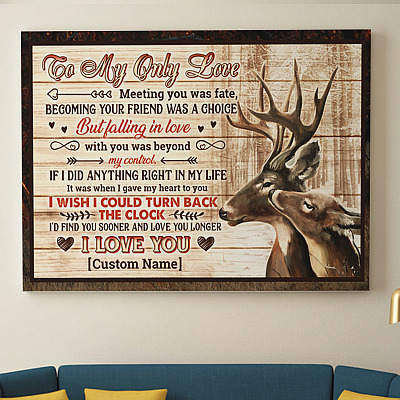 Alternative view of Personalized to My Only Love Framed Canvas - Meeting You Was Fate Falling in Love with You Unframed Poster