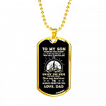 To My Son Adventure Wherever Your Journey In Life May Take You I Pray You'll Always Be Safe Love Dad Dog Tag Pendant Necklace - Dog Tag (Gold Plated) To My Son Adventure Wherever Your Journey In Life May Take You I Pray You'll Always Be Safe Love Dad Dog Tag Pendant Necklace - Dog Tag (Gold Plated)